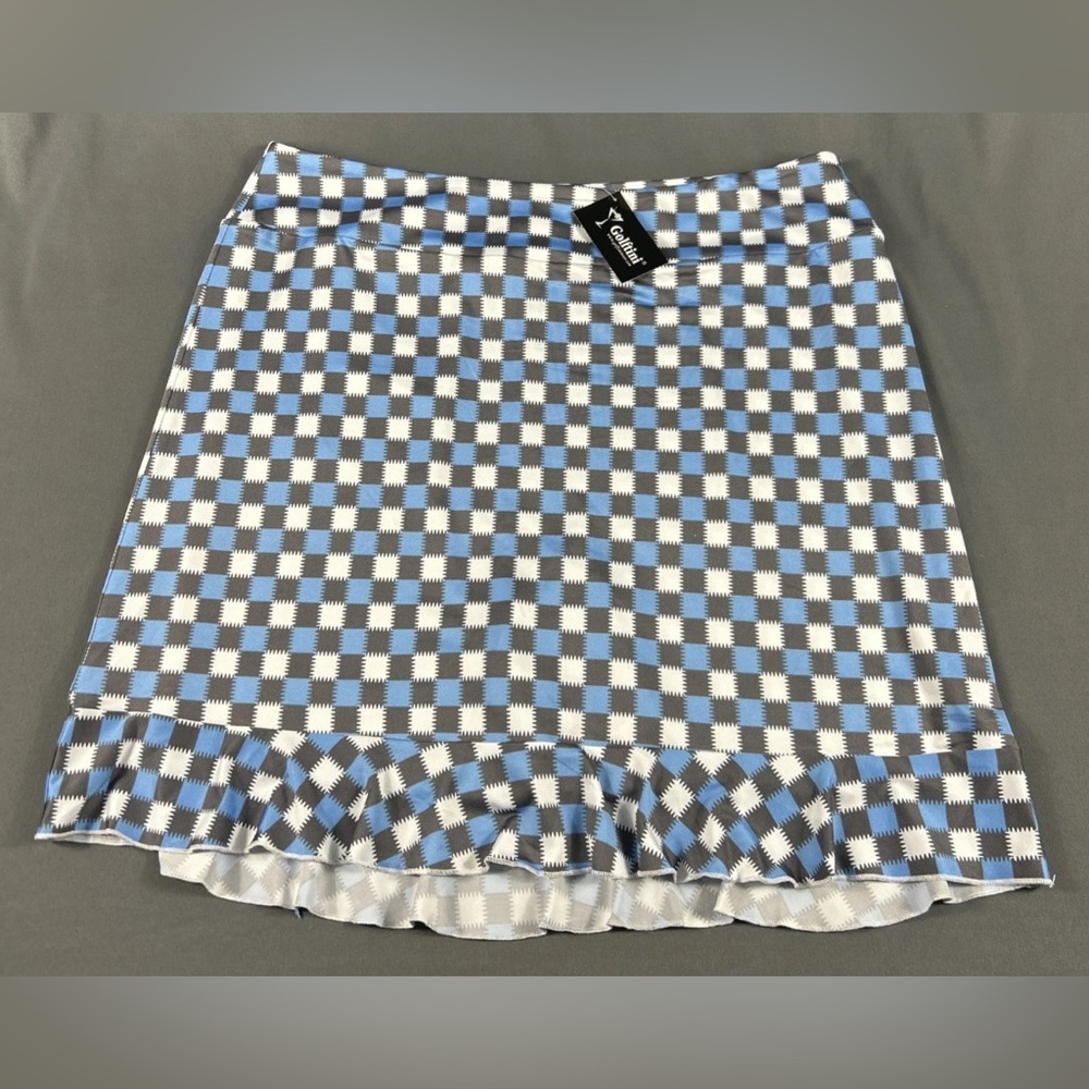 Golftini Womens Golf Skort Ruffle Tech Print XXL Multicolor